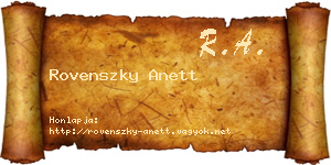 Rovenszky Anett névjegykártya