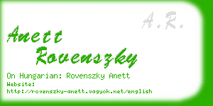 anett rovenszky business card